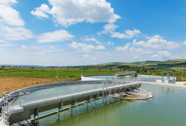 Organic wastewater treatment purification plant showing the importance of reclaiming water.